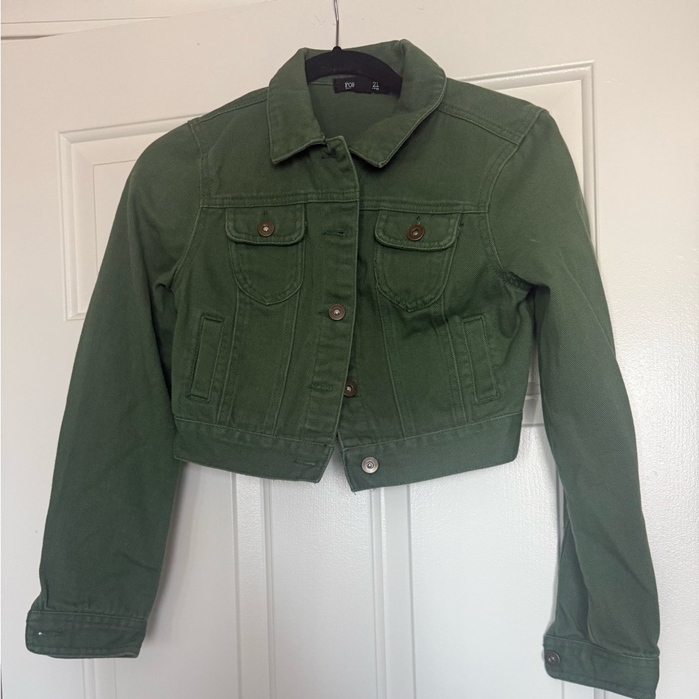 Forever 21 Green Denim Jacket